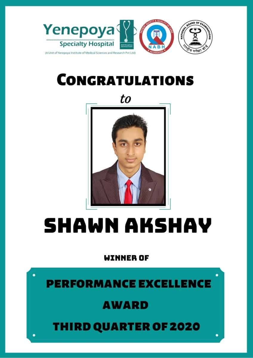 Performance Excellence Award Third Quarter – 2020